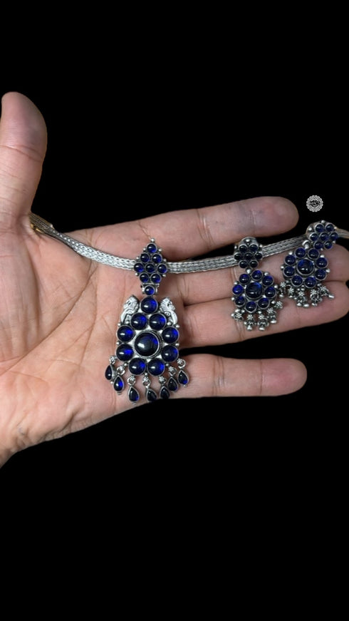 925 Blue Kemp Choker Set (pre order)